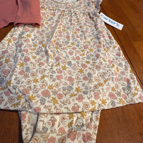 Carters Baby Girl Dress With Sweater 12M Pink Floral NEW - Picture 4 of 7